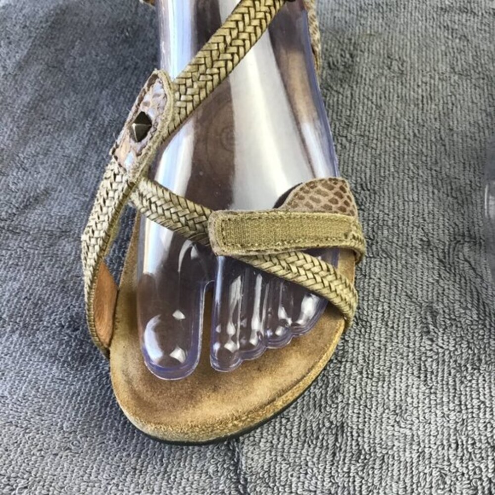 TAOS Trulie Snake Print Tan Leather Open‎ Toe Ankle Strap Sandals EU 37|US 6-6.5 - Picture 7 of 12